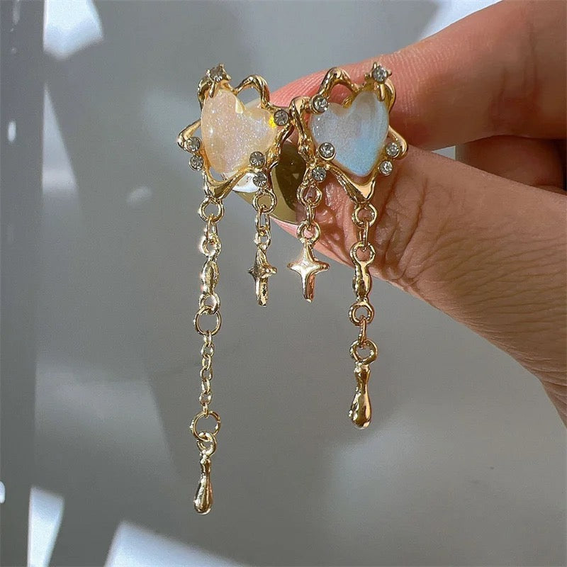Cyber Celestial Star Drop Earrings