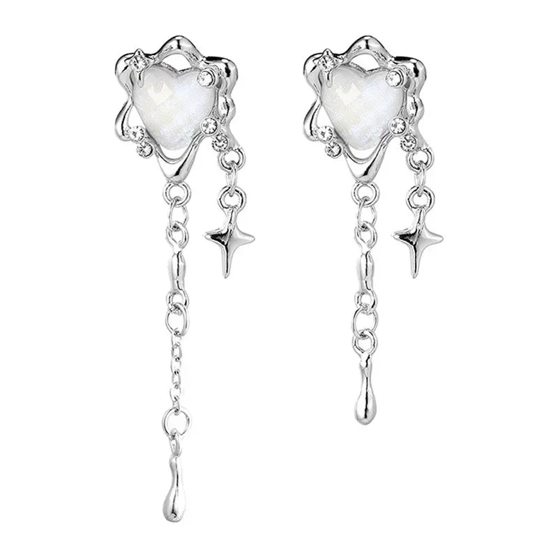 Cyber Celestial Star Drop Earrings