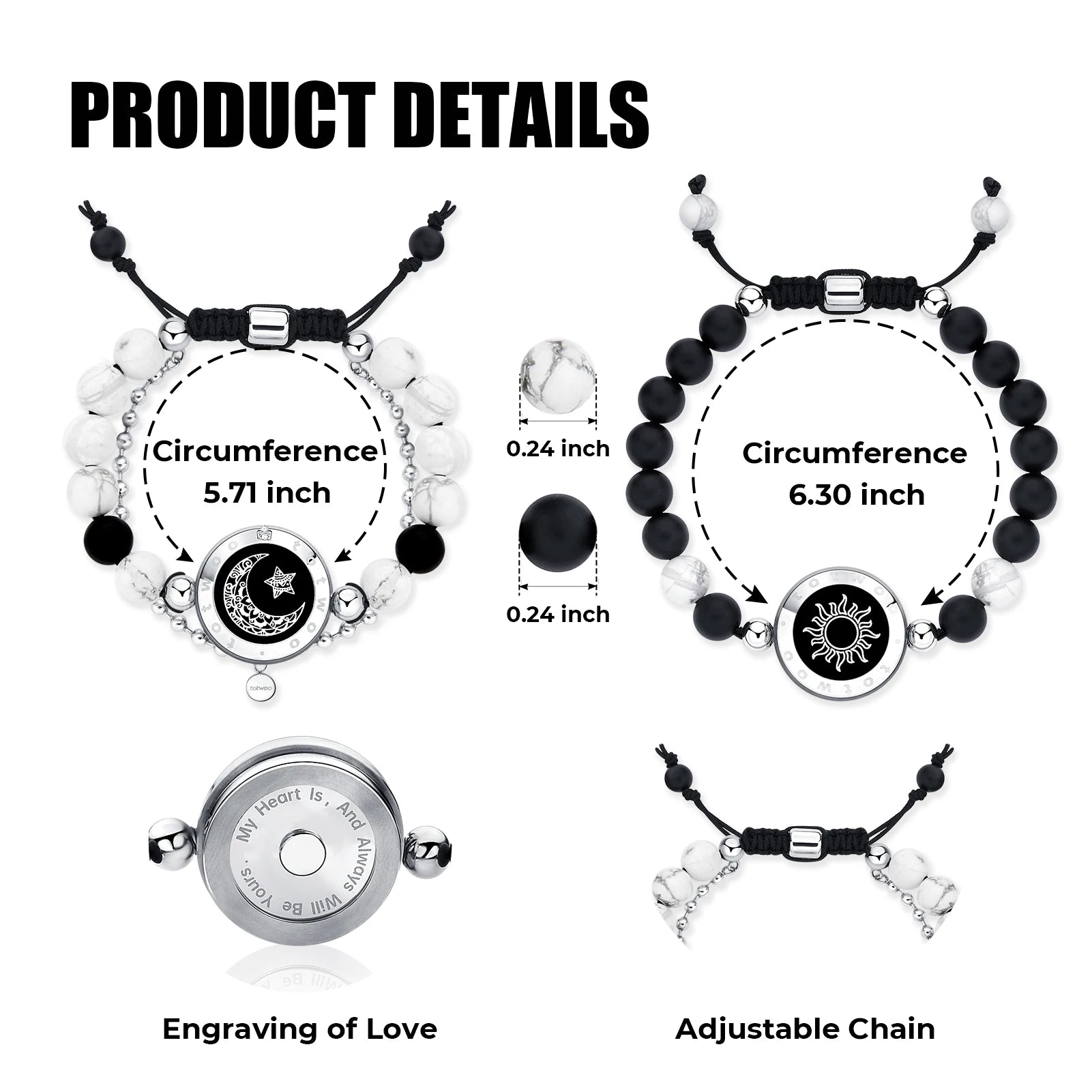 Moon & Sun - Long Distance Bracelets