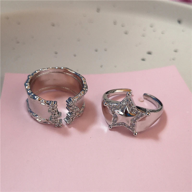 K-pop Vintage - 8pc Ring set