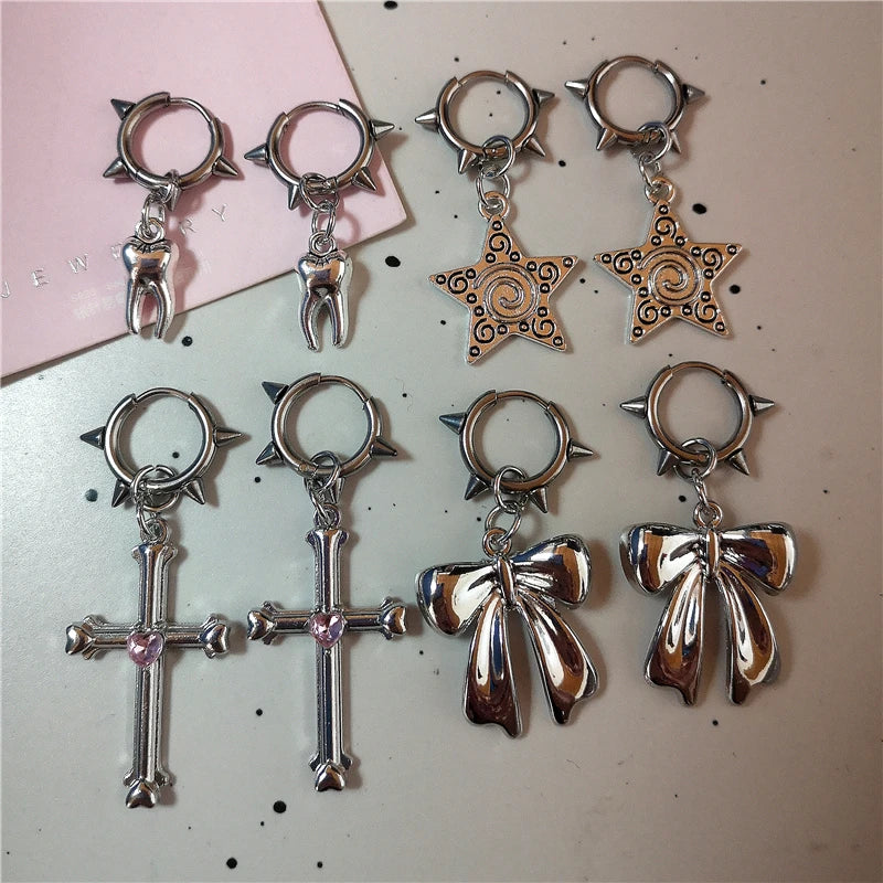 Rebel Spirit Charm Hoops