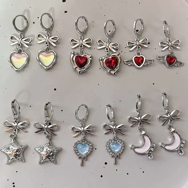 Ribbon Dreams Bow Charm Earrings