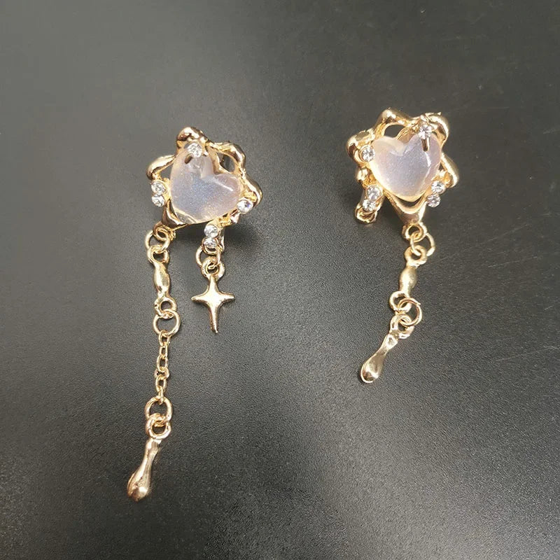 Cyber Celestial Star Drop Earrings