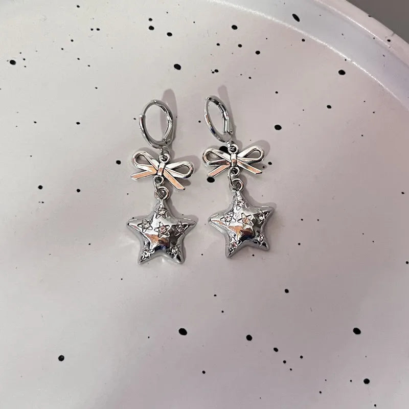 Ribbon Dreams Bow Charm Earrings