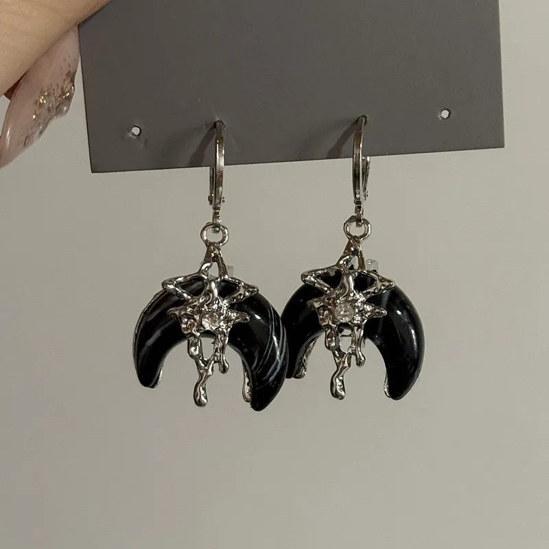 Midnight Crescent Earrings