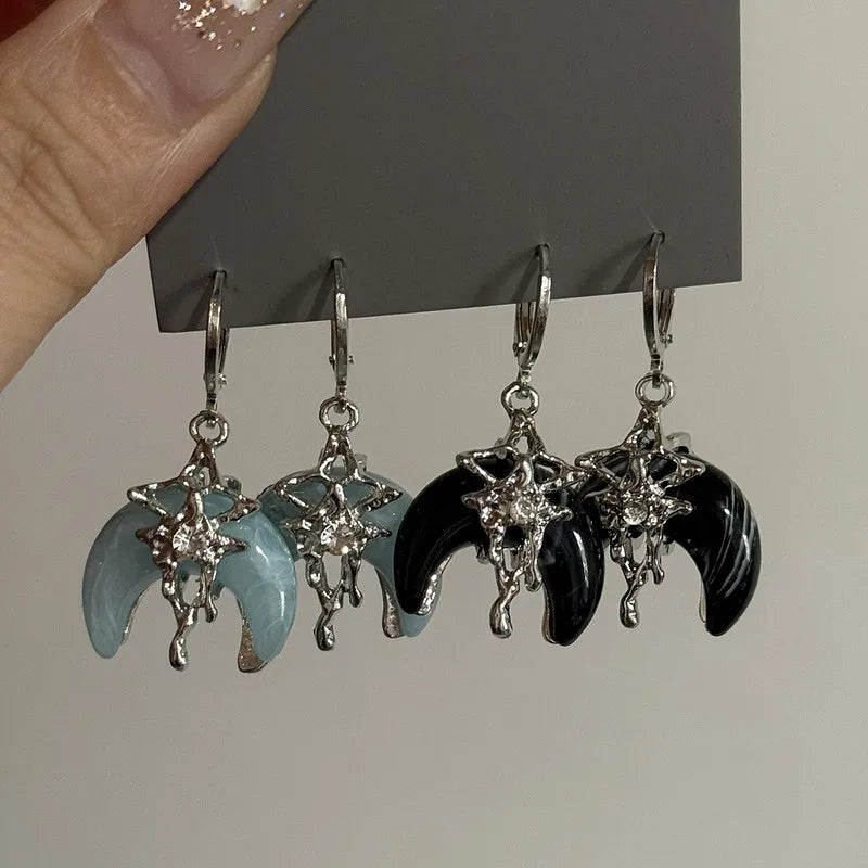 Midnight Crescent Earrings