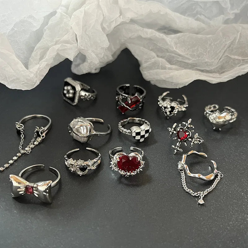 Red Flag - 12 Pcs Ring Set