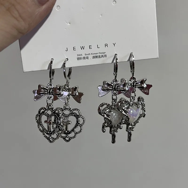 Enchanted Heart Bow Earrings