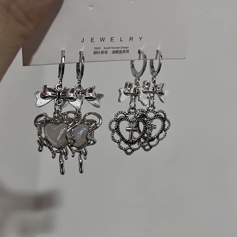 Enchanted Heart Bow Earrings