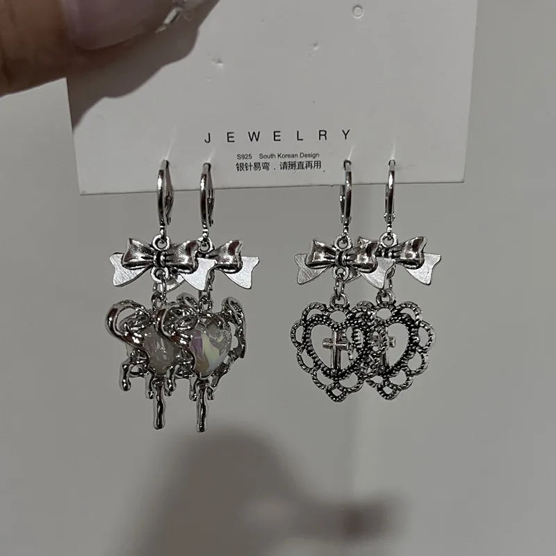 Enchanted Heart Bow Earrings