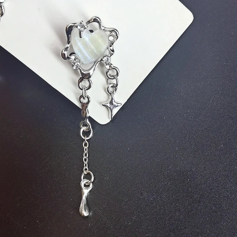 Cyber Celestial Star Drop Earrings