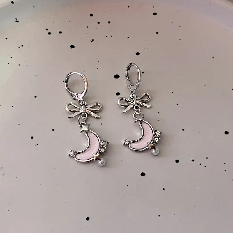 Ribbon Dreams Bow Charm Earrings