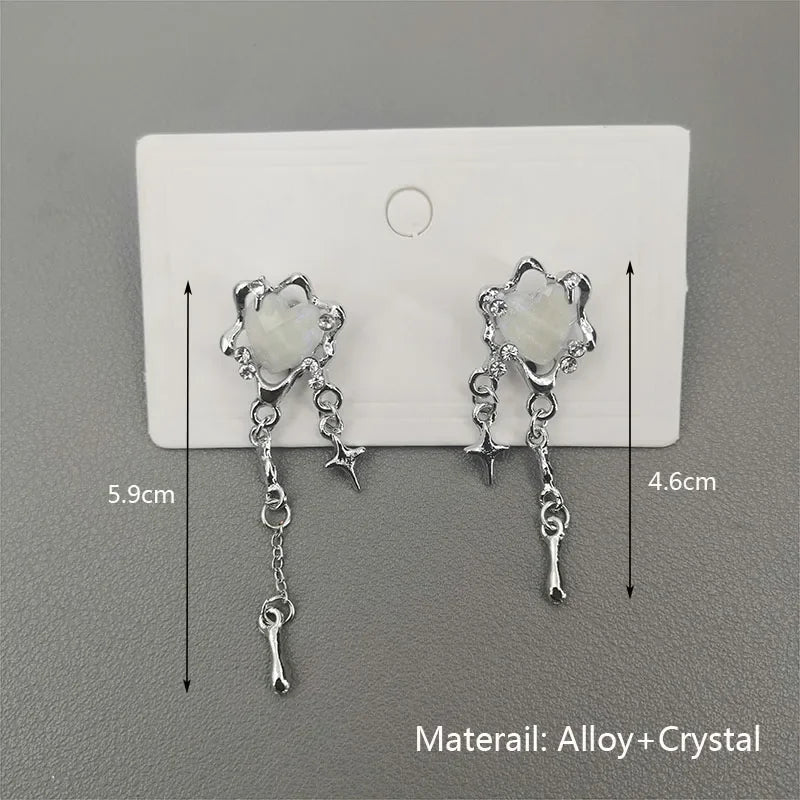 Cyber Celestial Star Drop Earrings