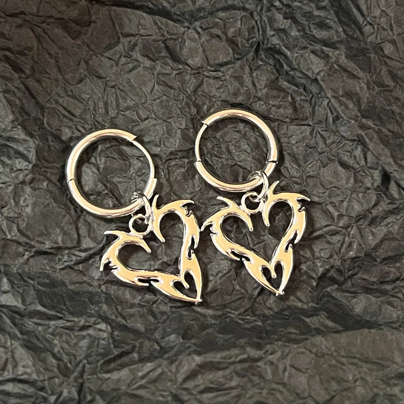 Thorned Heart Hoop Earrings