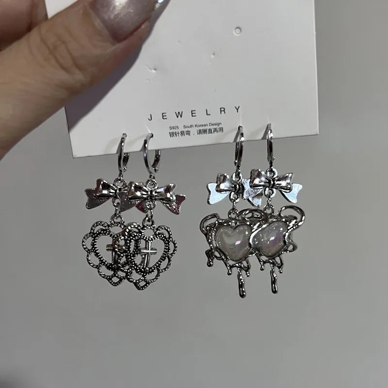 Enchanted Heart Bow Earrings