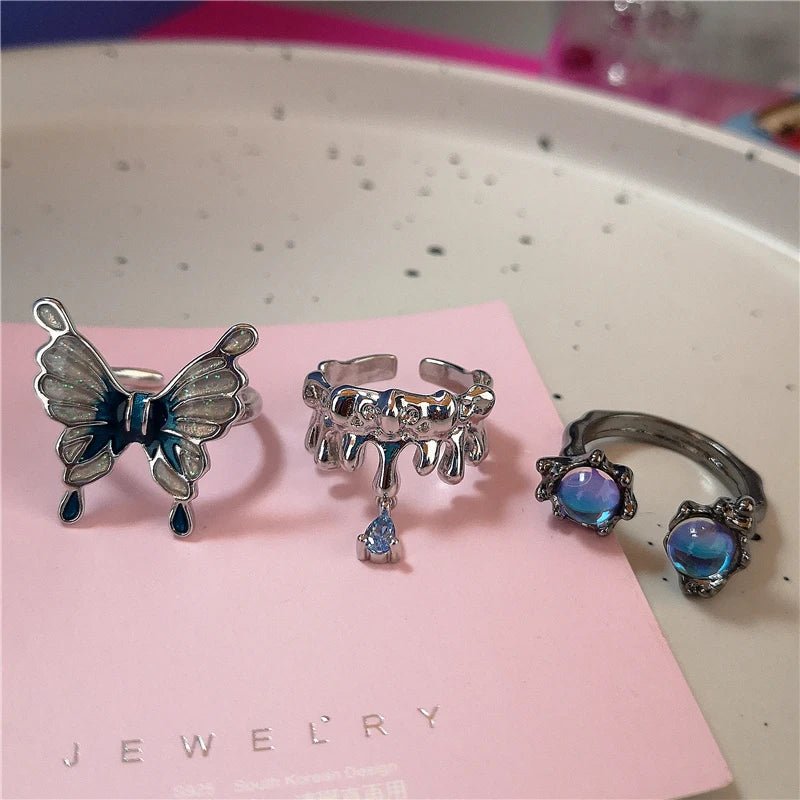 K-pop Vintage - 8pc Ring set