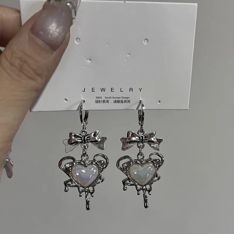 Enchanted Heart Bow Earrings